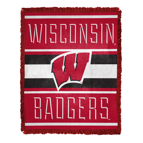 Northwest NCAA Wisconsin Badgers Nose Tackle Woven Jacquard Throw Blanket