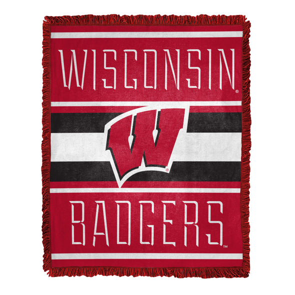 Northwest NCAA Wisconsin Badgers Nose Tackle Woven Jacquard Throw Blanket