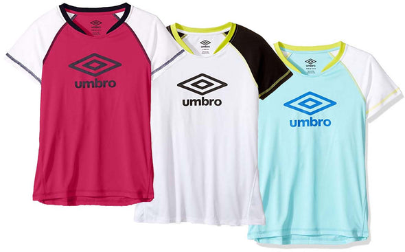 Umbro Youth Girls "Kick Sweep" Raglan Shirt Top, Color Options