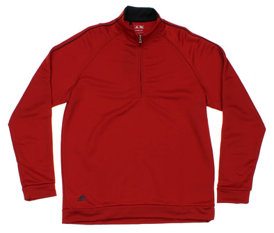 Adidas Men's Performance Quarter Zip Climacool Pullover Sweater, Red