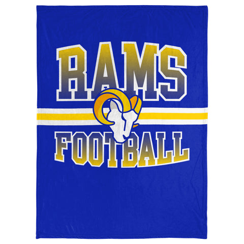 FOCO NFL Los Angeles Rams Stripe Micro Raschel Plush Throw Blanket, 45 x 60