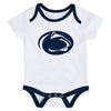 Outerstuff Penn State Nittany Lions NCAA Infant Champs 3-Piece Creeper Set, Navy/White/Grey
