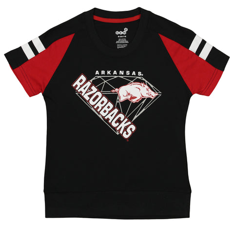 Gen2 NCAA Youth Girl's Arkansas Razorbacks Bejeweled Banded Bottom Tee