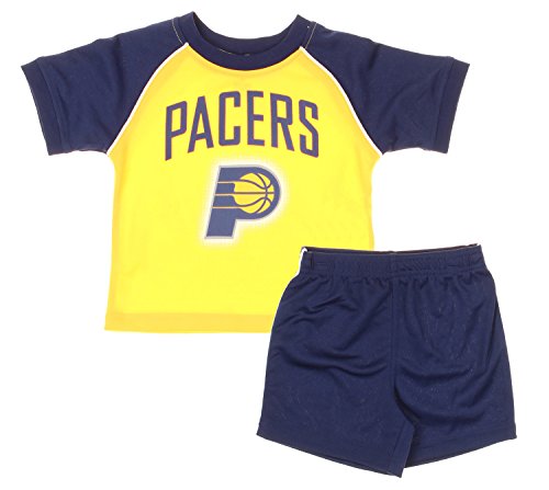Indiana Pacers NBA Baby / Toddler Shirt and Shorts Set - Navy Blue / Gold