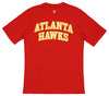 FISLL NBA Men's Atlanta Hawks Team Color, Name and Logo Premium T-Shirt