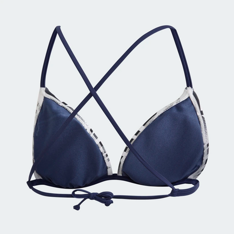 Adidas Women's Two Ways Bikini Top, White / Black / Tech Indigo