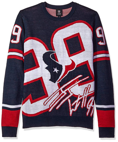 Forever Collectibles NFL Men's Houston Texans JJ Watt #99 Loud Player Sweater