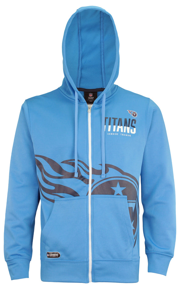 Outerstuff NFL Men's Tennessee Titans Drill Performance Full Zip Hoodie