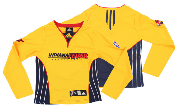 WNBA Kids Indiana Fever Long Sleeve Shooting Shirt Top, Yellow-Navy