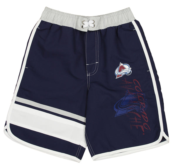 Outerstuff Colorado Avalanche NHL Boys Youth (8-20) Swim Shorts, Blue