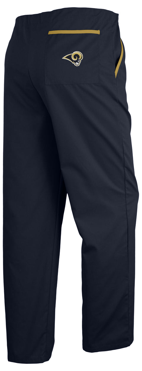 Fabrique Innovations NFL Unisex Los Angeles Rams Team Back Logo Scrub Pants