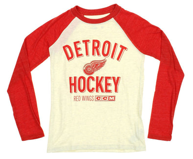 NHL Youth Detroit Red Wings Vintage Long Sleeve Raglan tee
