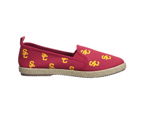FOCO NCAA Women's USC Trojans Espadrille Canvas Slip On Shoe