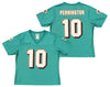 NFL Women's Miami Dolphins Chad Pennington #10 Dazzle Jersey Aqua, Large