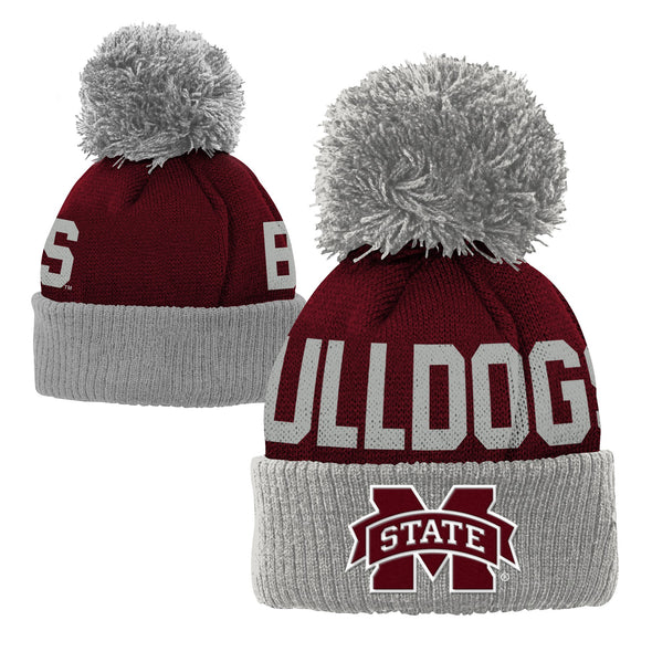 Outerstuff NCAA Toddlers Mississippi State Bulldogs Cuffed Knit Beanie with Pom