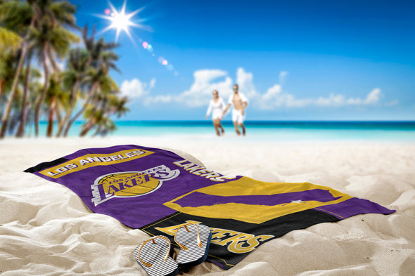 Northwest NBA Los Angeles Lakers State Line Beach Towel