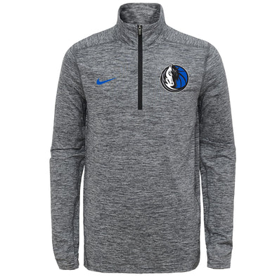 Nike NBA Youth Dallas Mavericks Space Dye Heathered Grey 1/4 Zip Element Pullover