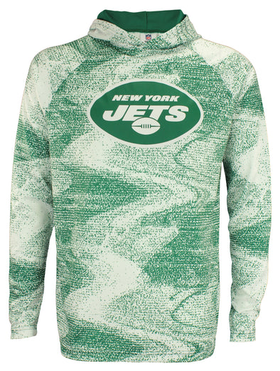 Zubaz NFL New York Jets Men's Static Body Lightweight French Terry Hoodie