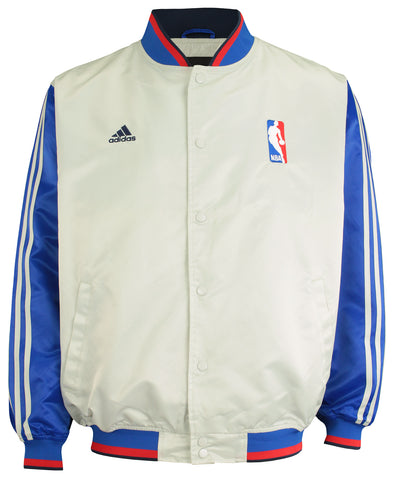 NBA Logo Adidas Full Button Up Jacket/ Grey - Blue - Red