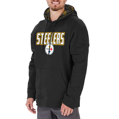 Zubaz Men's NFL Pittsburgh Steelers Viper Print Hoodie