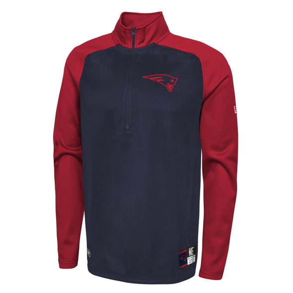 Outerstuff NFL Men's New England Patriots O-Line Performance 1/4 Zip Fleece Top