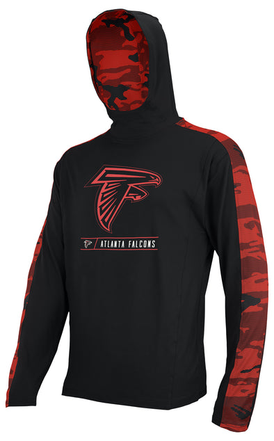 Zubaz NFL Men's Atlanta Falcons Elevated Lightweight Hoodie W/ Camo Accents