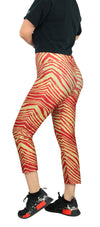 Zubaz NFL Women's San Francisco 49ers 2 Color Zebra Print Capri Legging