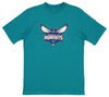 FISLL NBA Men's Charlotte Hornets Team Color, Name and Logo Premium T-Shirt