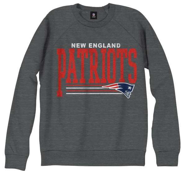New England Patriots NFL Men's Fundamentals French Terry Crew Sweater, Gray