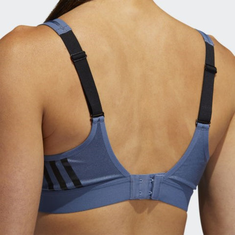 adidas Women's Stronger for It 3-Stripes Sports Bra, Tech Ink