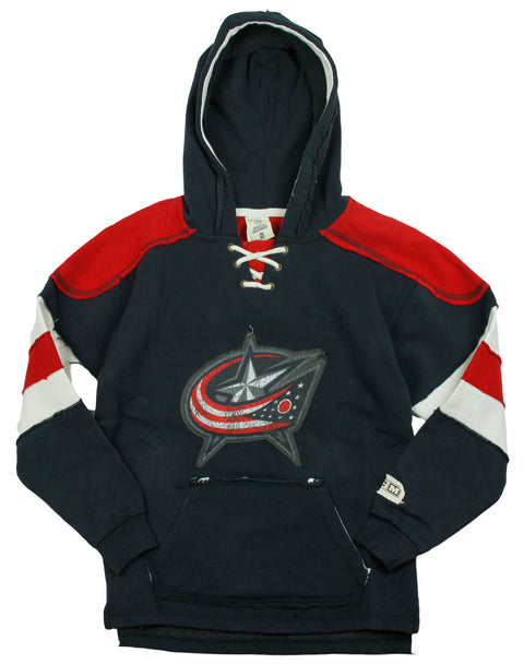 Reebok NHL Youth Boy's Columbus Bluejackets VINTAGE Style Pullover Hoodie - Navy