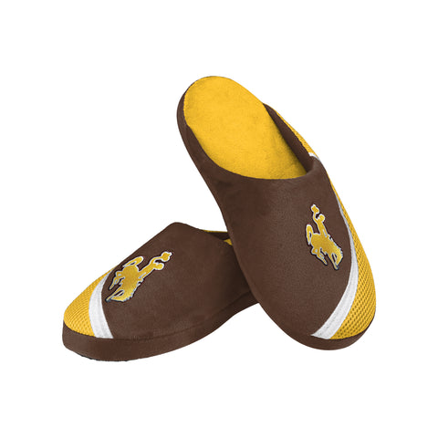 FOCO NCAA Men's Wyoming Cowboys 2022 Big Logo Color Edge Slippers