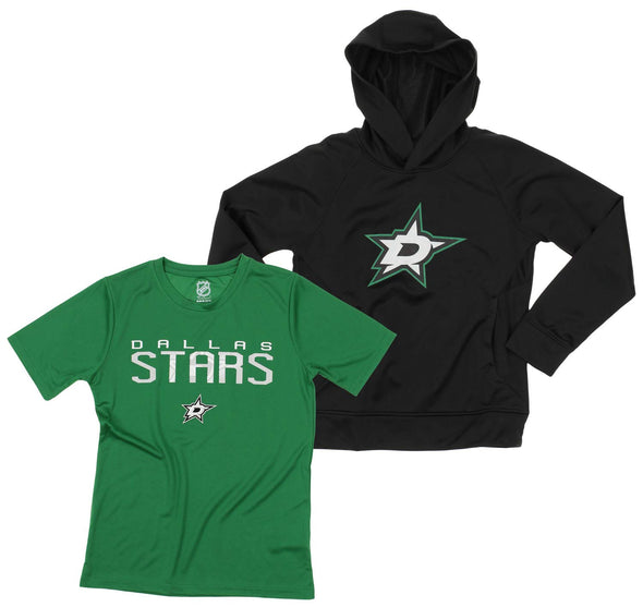 OuterStuff NHL Youth Dallas Stars Team Performance Hoodie and Tee Combo Set