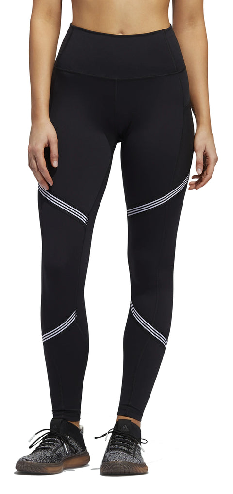 Adidas Women's Believe This High Rise 3-Stripes Tights, Black