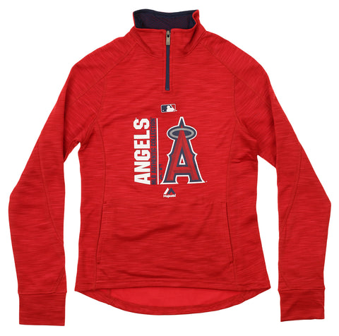Outerstuff MLB Big Girls Los Angeles Angels AC Team Icon 1/4 Zip Fleece, Red
