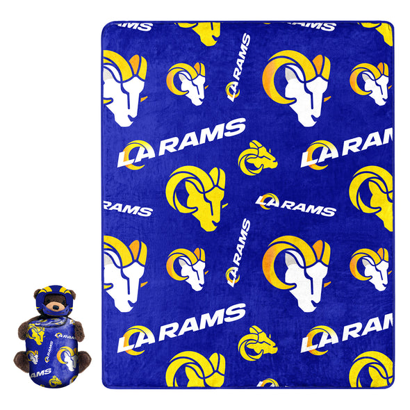 Northwest NFL Los Angeles Rams Plush Bear Hugger W/ 40" X 50" Silk Touch Throw Blanket