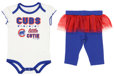Outerstuff MLB Infants Chicago Cubs Little Cutie Creeper & Tutu Leggings Set
