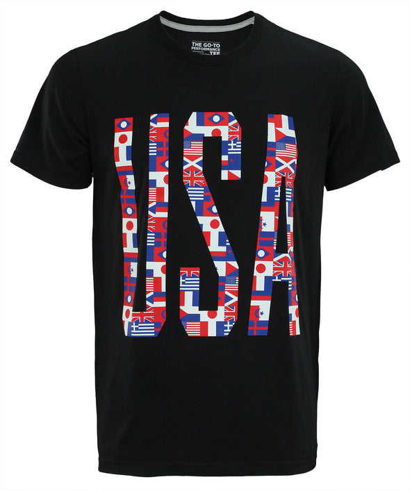 Adidas Men's 60/40 Go To "USA" Short Sleeve Performance T-Shirt, Black