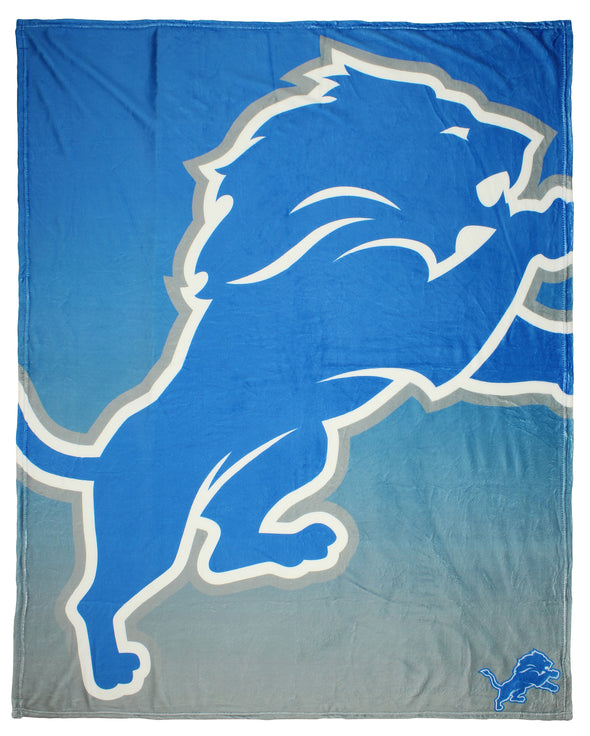 FOCO NFL Detroit Lions Gradient Micro Raschel Throw Blanket, 50 x 60