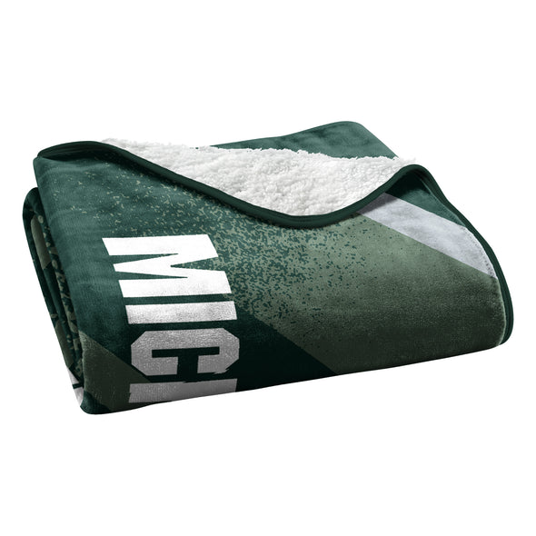 Northwest NCAA Michigan State Spartans Silk Touch Sherpa Throw Blanket, 60"X80"