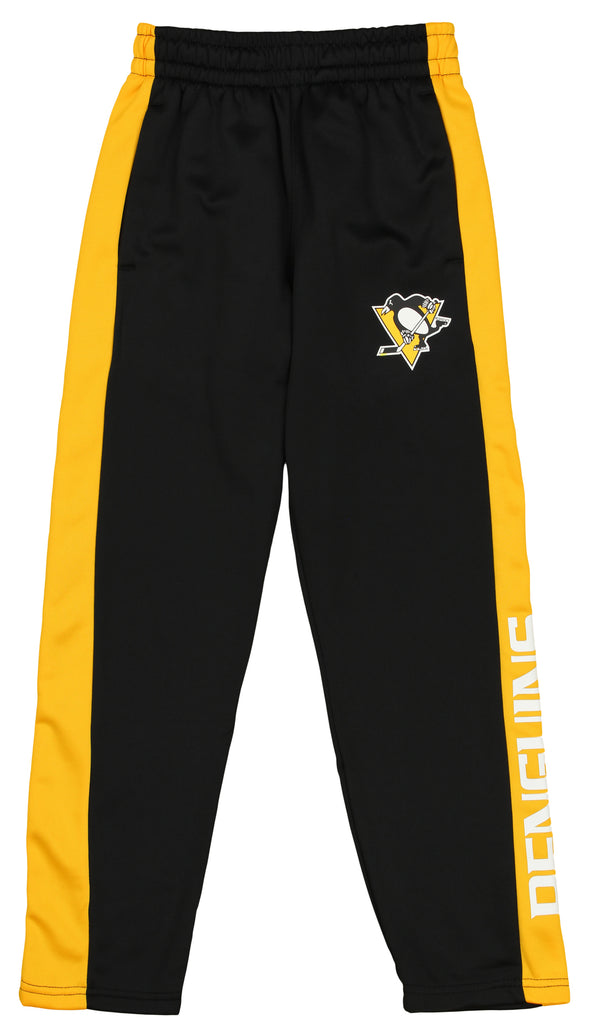 Outerstuff NHL Youth Boys (8-20) Pittsburgh Penguins Side Stripe Slim Fit Performance Pant