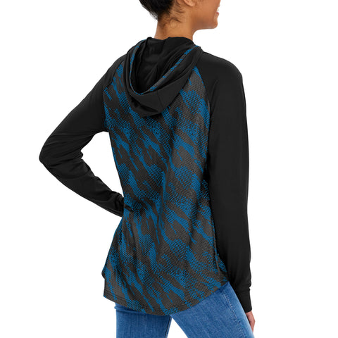 Zubaz NFL Women's Carolina Panthers Elevated Lightweight Hoodie W/ Team Color Viper Print
