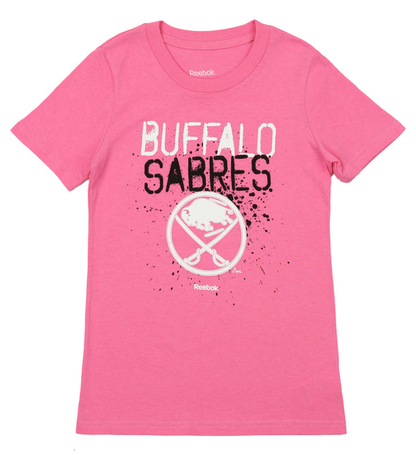 Reebok NHL Youth Girl's Buffalo Sabres Graffiti Tee, Pink