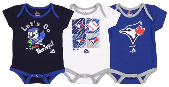 MLB Infant Toronto Blue Jays Go Team! Three Pack Creeper Set