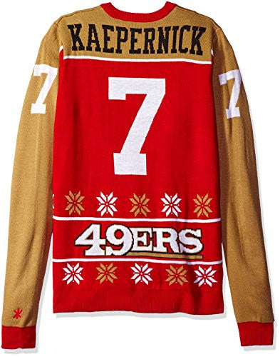 KLEW NFL Men's San Francisco 49ers Colin Kaepernick #7 Ugly Sweater