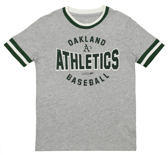 Outerstuff MLB Youth Oakland Athletics Short Sleeve Ringer Tee