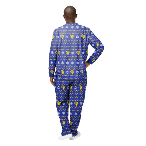 FOCO Men's NFL Los Angeles Rams Primary Team Logo Ugly Pajama Set