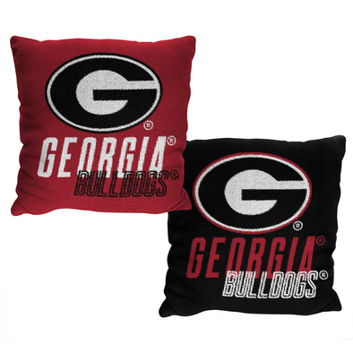 Northwest NCAA Georgia Bulldogs Reverb 20 x 20 Double Sided Jacquard Accent Throw Pillow