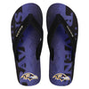 FOCO NFL Men's Baltimore Ravens Contour Fade Wordmark Thong Sandals