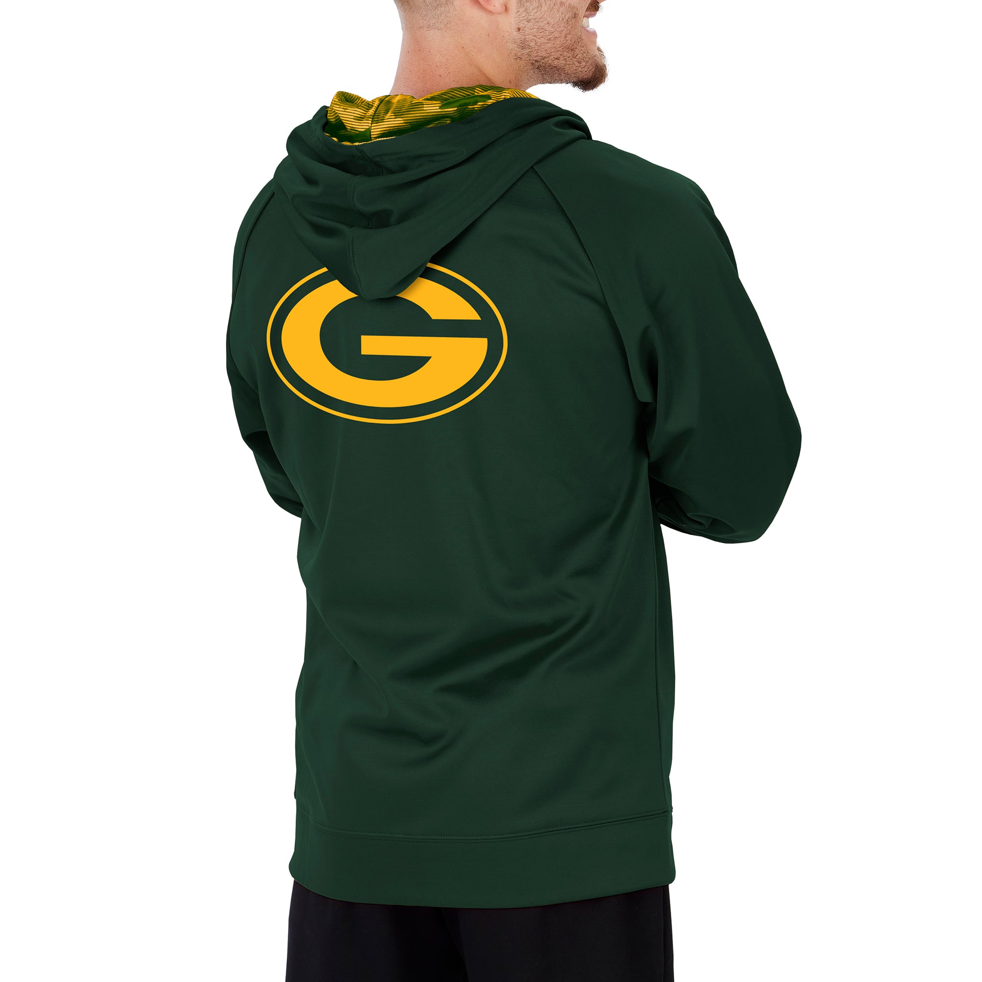 Zubaz Green Bay Packers NFL Men's Full Zip Hoodie with Team Color